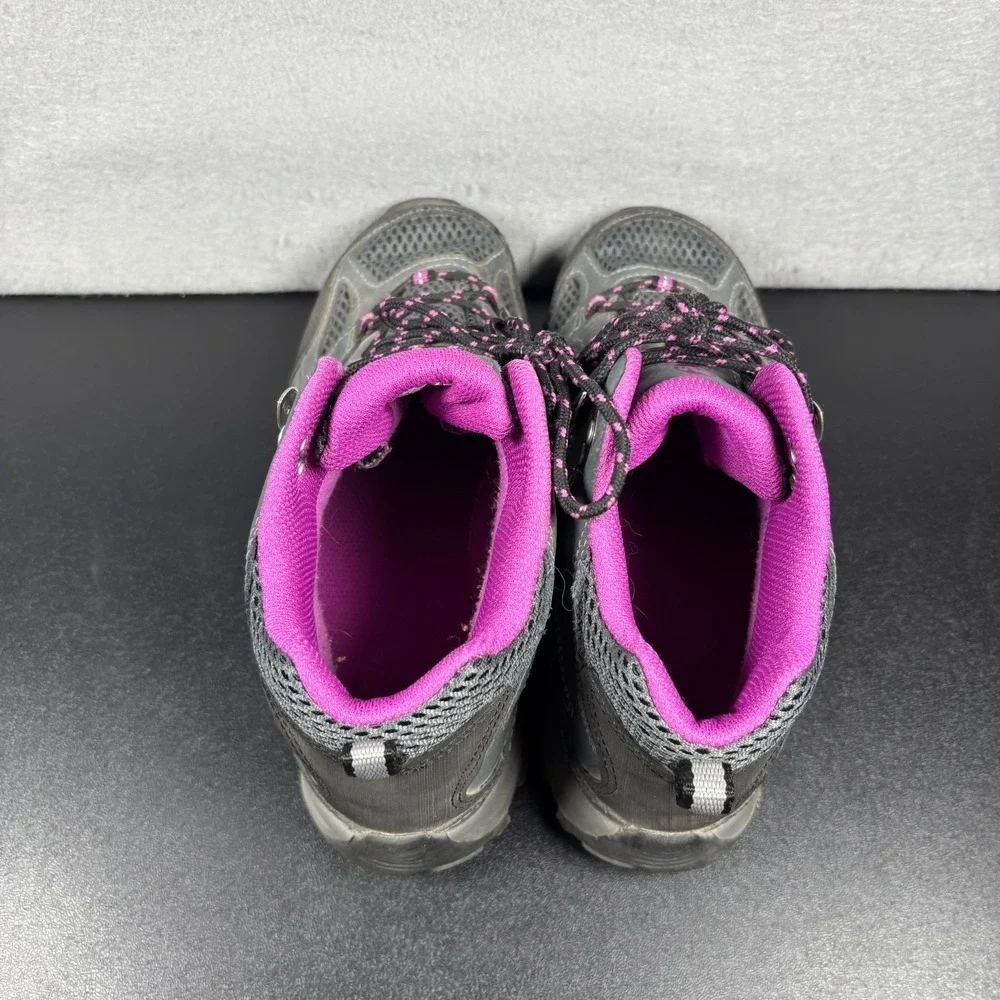 Merrell Kids Girls Moab 3 Mid Waterproof Hiking Boots Size 5W Wide Gray Pink